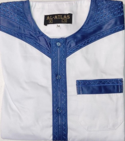 Qamis MC Atlas Dubaï WHITE-BURGUNDY